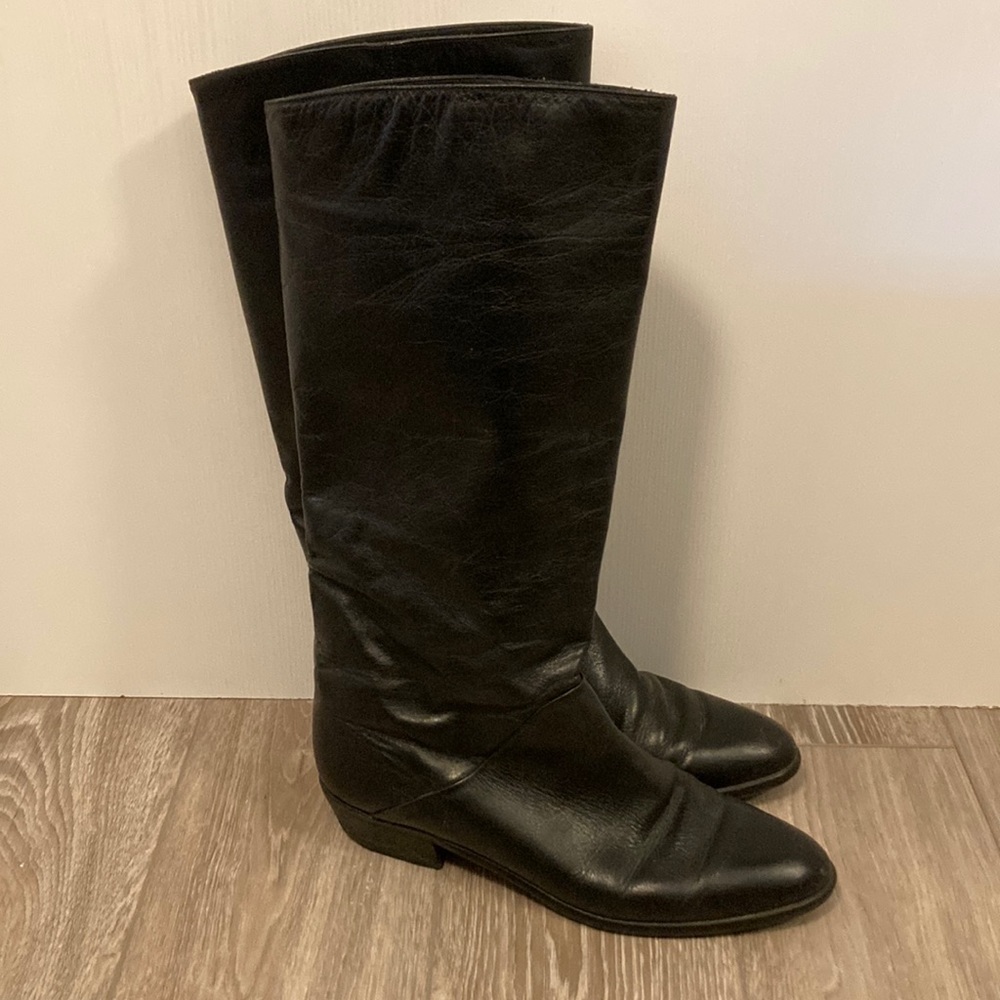 Vintage Bally boots | black leather boots | tall leather boots